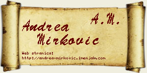 Andrea Mirković vizit kartica